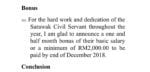 Bonus Satu Bulan Setengah Gaji Untuk Penjawat Awam Sarawak