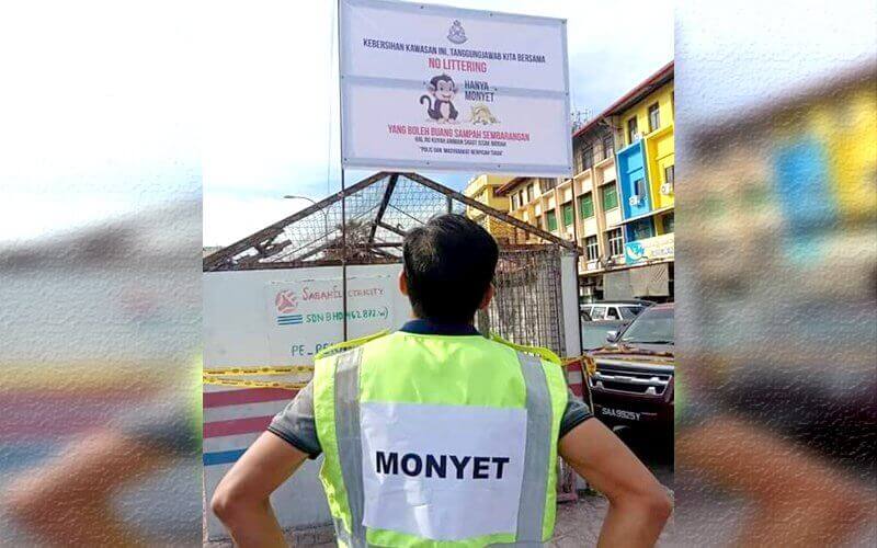Jadi 'Monyet' Jika Buang Sampah Merata Rata Di Semporna