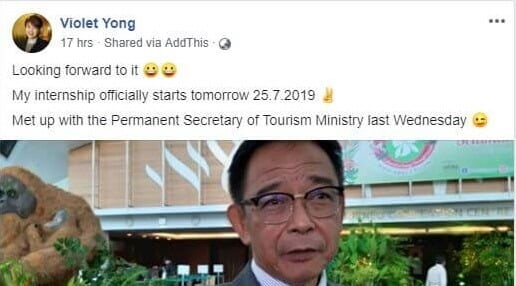YB Pending Cipta Sejarah, Jadi Intern Sarawak Tourism Board