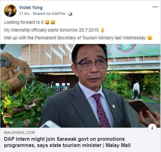 YB Pending Cipta Sejarah, Jadi Intern Sarawak Tourism Board