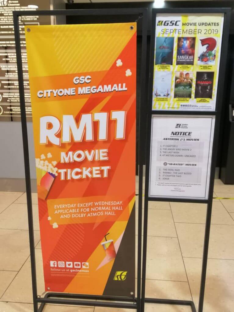 WhatsApp Image 2019 10 01 at 18.12.38 Promosi Tiket Wayang GSC CityOne Kuching Serendah RM11 SETIAP HARI!