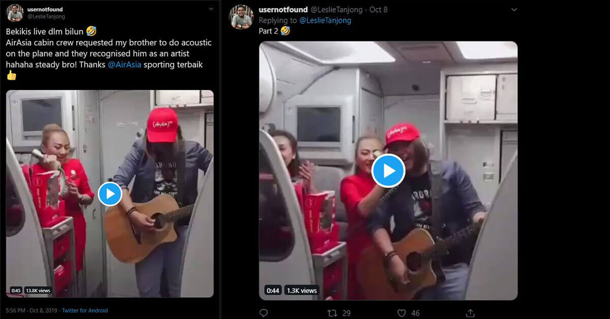 Nyanyi Lagu Iban Live dalam Flight, Pramugari Jemput Lelaki Ini Hiburkan Penumpang