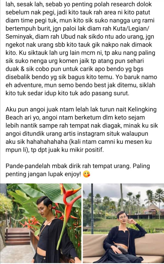 WhatsApp Image 2019 12 11 at 19.34.29 1 Pemuda Ini Tular Gara-Gara Guna Dialek Melayu Saratok Kongsi Pengalaman Melancong Ke Bali