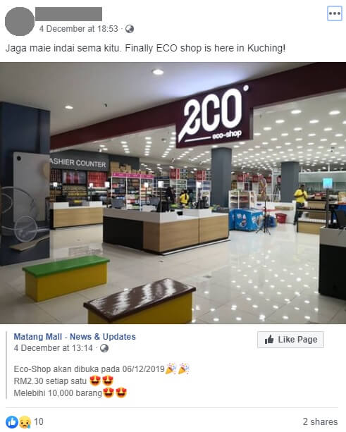 eco shop 3 Kedai DIY Femes di Semenanjung, Eco Shop Kini Dibuka Di Matang Mall, Kuching