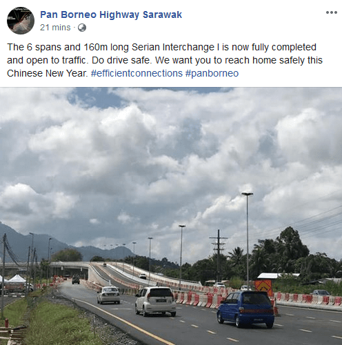 Flyover Serian Interchange 1 Sudah Boleh Digunakan Bermula Hari Ini