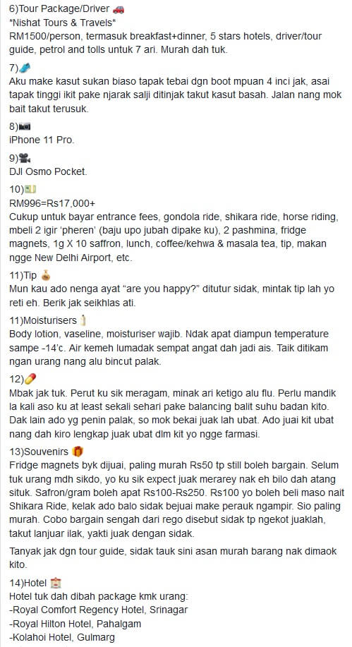 Pemuda Ini Kembali Lagi, Kali Ini Kongsi Panduan Ke Kashmir Pula