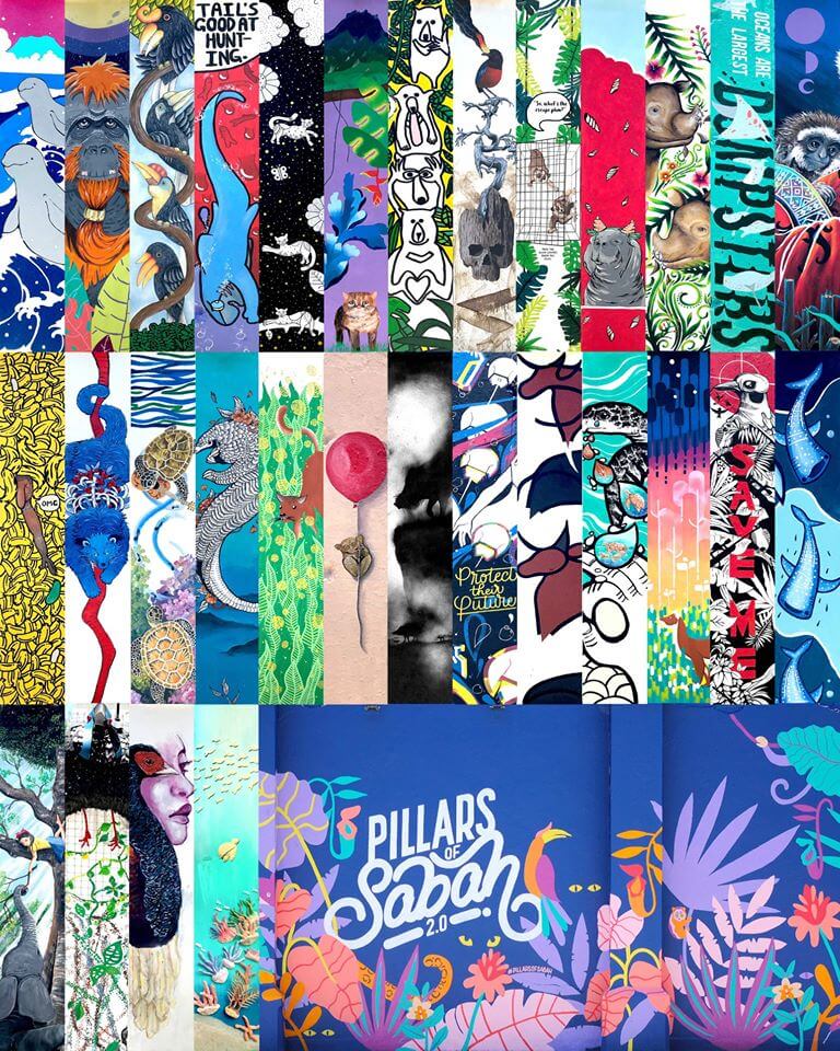 Inilah Pillars Of Sabah, Tiang Mural Haiwan Eksotik Yang Instaworthy Di Kota Kinabalu