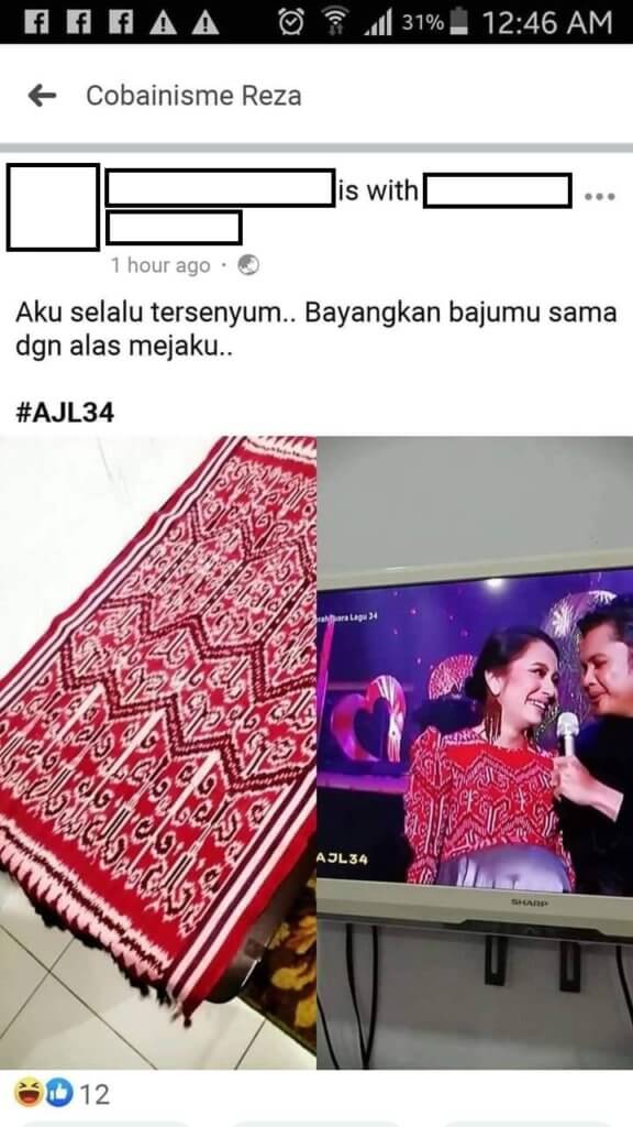 Kerana Diserang Netizen, Lelaki Buat Jenaka Baju Pua Kumbu AJL34 Padam Akaun