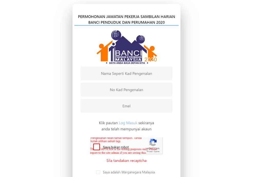 Banci Penduduk dan Perumahan 2020, 8,024 kekosongan pembanci sambilan di Sarawak