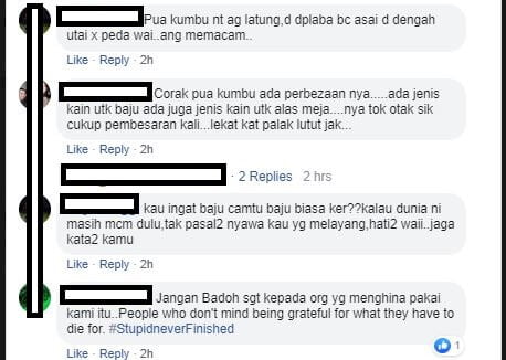 netizen bitter lagi Kerana Diserang Netizen, Lelaki Buat Jenaka Baju Pua Kumbu AJL34 Padam Akaun
