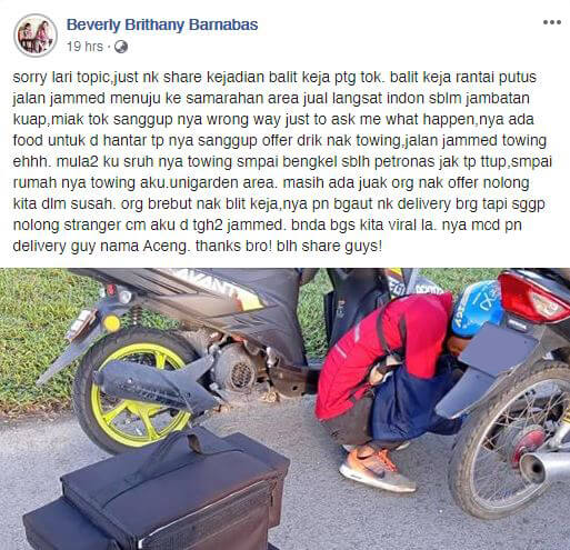 Capture 11 "Bantu Dulu, Delivery Kemudian" Sikap Lelaki Penghantar Makanan Di Kuching Ini Buat Netizen Tersentuh