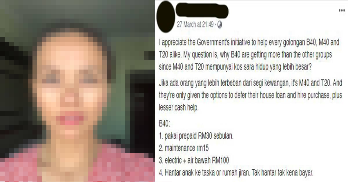 Wanita Ini Undang Kecaman Netizen Kerana Cemburu Dengan Bantuan B40
