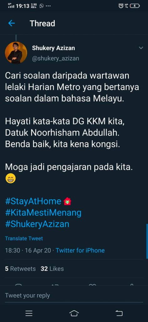Dipuji Sebagai Pengarah Kesihatan Terbaik Dunia, Ini Respon Padu DG Hisham