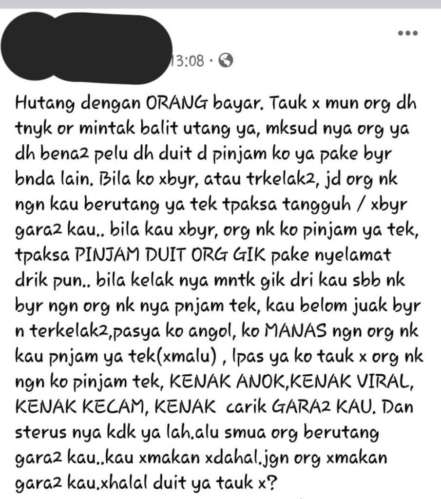 Demam PKP Timbulkan Kemarahan Pemiutang Terhadap Penghutang Yang Tak Reti Bayar Balik