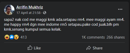 "Sapa Nak COD Mi Maggi?" Netizen Terhibur Layan Cadangan Jual Mi Segera Lelaki Ini