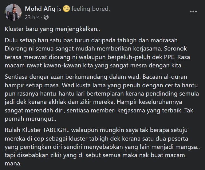 Kluster 'Overseas' Banyak Songeh, Doktor Ini Rindu Rawat Kluster Tabligh 7 Kluster 'Overseas' Banyak Songeh, Doktor Ini Rindu Rawat Kluster Tabligh