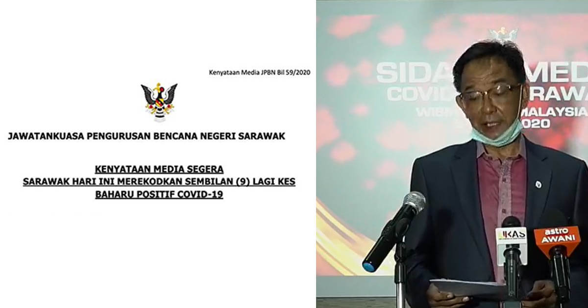 COVID19: 9 Kes Positif Hari Ini, 273 Kes Positif Setakat Ini Di Sarawak