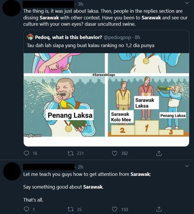 'Sarawak' Trending Lagi Di Twitter, Kali Ini Gaduh Gara-Gara Ranking Laksa Pula 11 'Sarawak' Trending Lagi Di Twitter, Kali Ini Gaduh Gara-Gara Ranking Laksa Pula