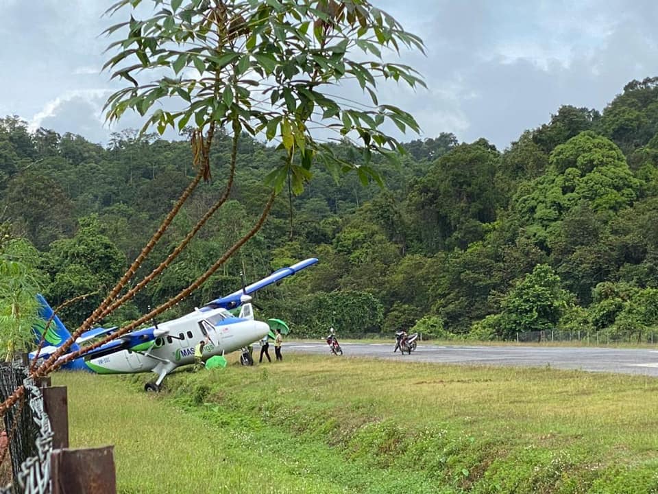 Pesawat MASWINGS Terkeluar Landasan Di Long Seridan, Mujur Tiada Kemalangan Jiwa