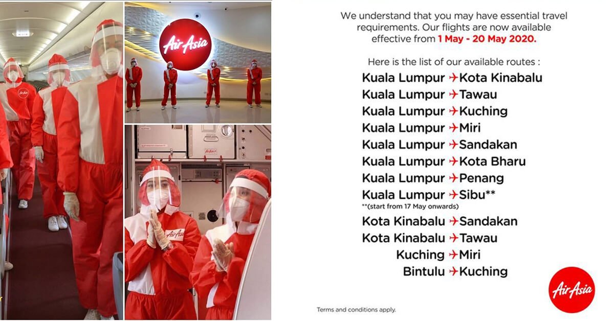 Airasia Terbang Kembali Ke 5 Bandar Di Sabah Sarawak, Penerbangan Domestik Turut Disambung