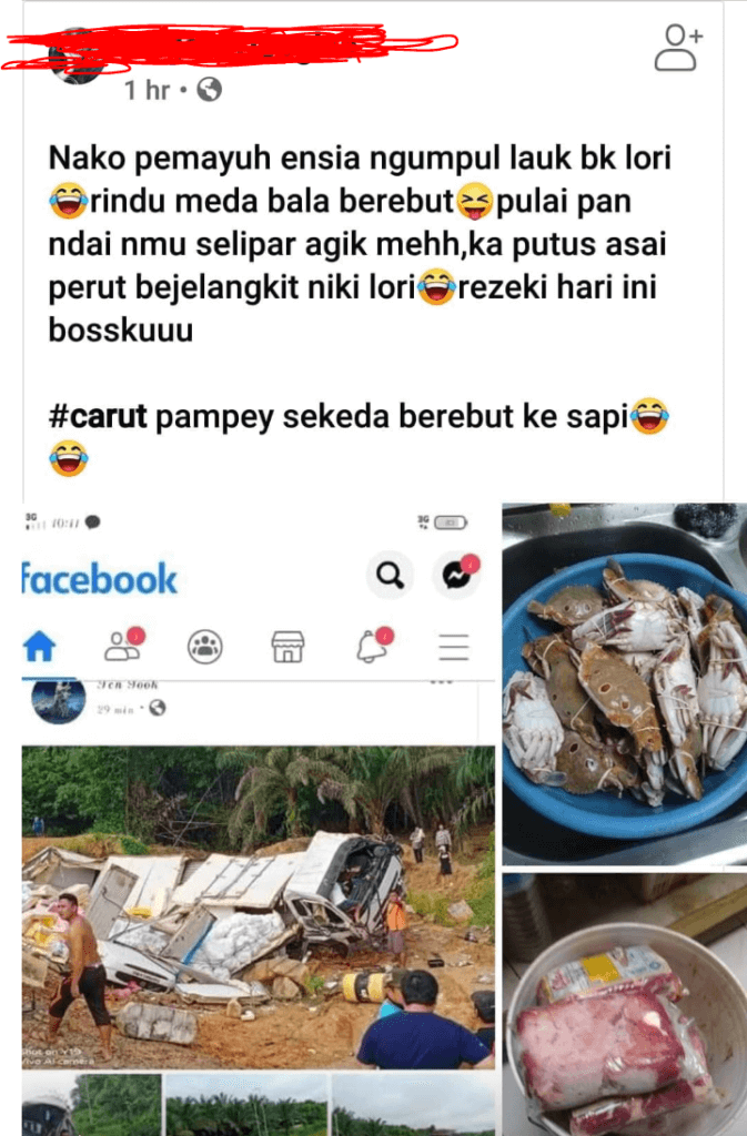 Bangga Tunjuk Hasil 'Kutip' Barang Basah Dari Lori Kemalangan Undang Kecaman Netizen