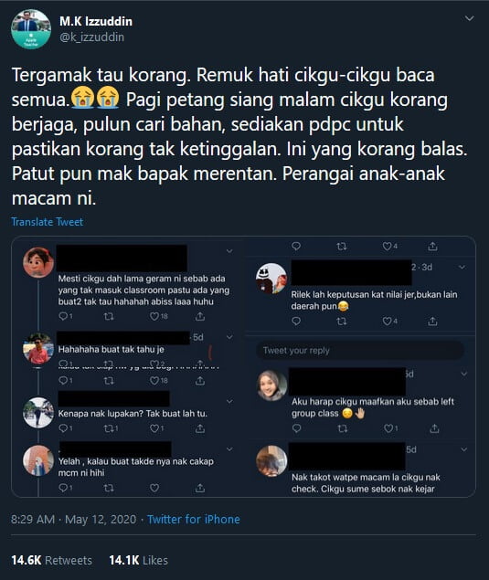 Warga Pendidik Kecewa Pelajar Sengaja 'Left Group' Tugasan Semasa PKP