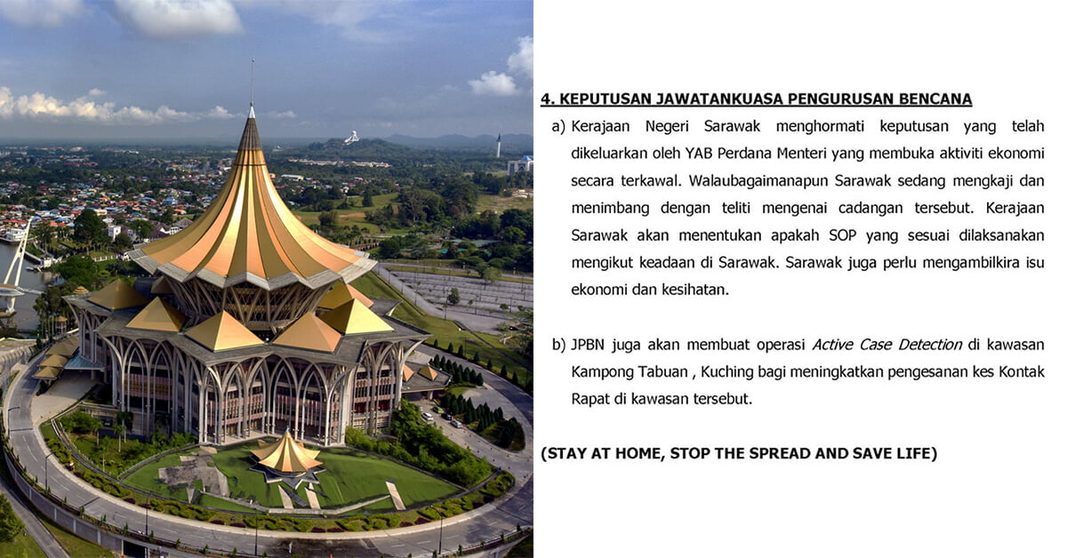 Aktiviti Ekonomi Mula Dibuka 4 Mei 2020? Sarawak Akan Kaji Cadangan Tersebut