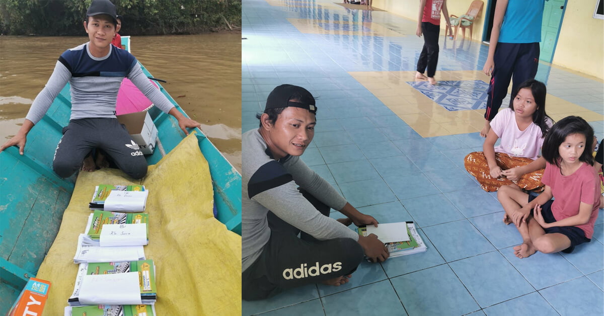 Demi Pelajar Pedalaman, Guru Ini Sanggup Hantar Kerja Sekolah Guna Sampan