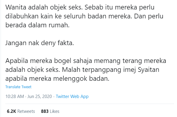 "Wanita Objek Seks," Perkongsian Lelaki Ini Dalam Twitter Mengundang Kecaman Netizen