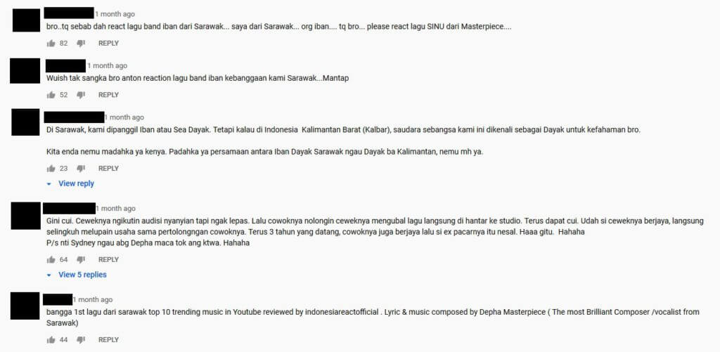 Lihat Reaksi Youtuber Indonesia Ini Dengar Lagu Iban 'Redak Seribu'