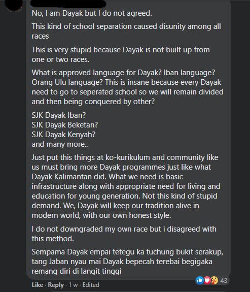 Deklarasi Sarawak Berikrar Untuk Tubuhkan Sekolah Jenis Kebangsaan Dayak