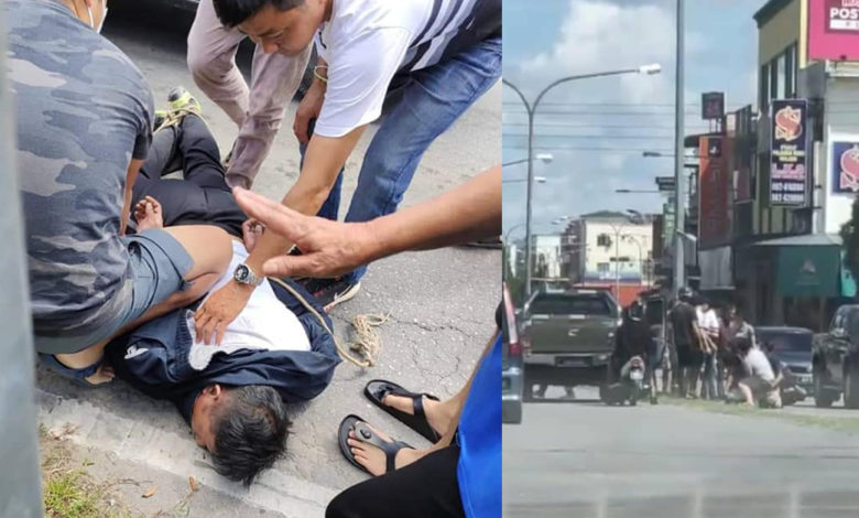 Kantoi Merompak Kedai Emas, Lelaki Ini Dibelasah Oleh Orang Awam Di Batu 7