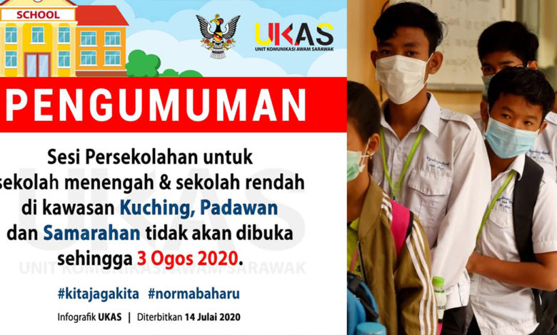 Ditangguh Sehingga 3 Ogos, Semua Sekolah Di Kuching, Padawan Dan Samarahan Masih Ditutup