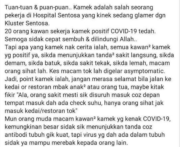 Sihat Bukan Bermaksud Tidak Positif, Staf Kesihatan Ini Tampil Beri Nasihat Kepada Netizen 8 image 32 Sihat Bukan Bermaksud Tidak Positif, Staf Kesihatan Ini Tampil Beri Nasihat Kepada Netizen