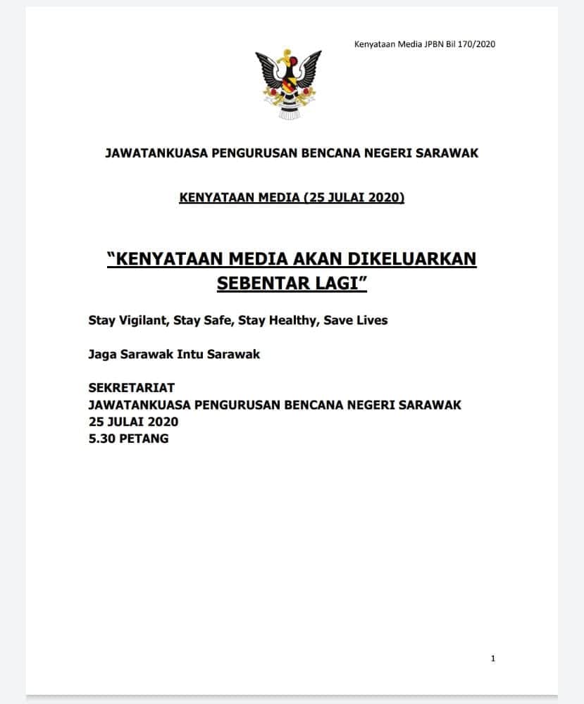 DG Hisham : Kuching Telah Menjadi Zon Merah