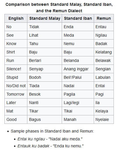 Asal Usul Iban Remun, Penutur Bahasa Iban Yang Lain Dari Iban Biasa