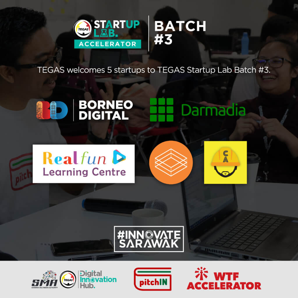 5 Syarikat Pemula Sarawak Terpilih Untuk TEGAS Startup Lab Batch #3