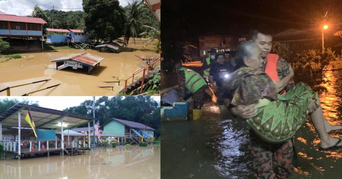 BeFunky collage399 Rumah Dan Sekolah Hampir Tenggelam, Giliran Kapit Pula Dilanda Banjir Teruk