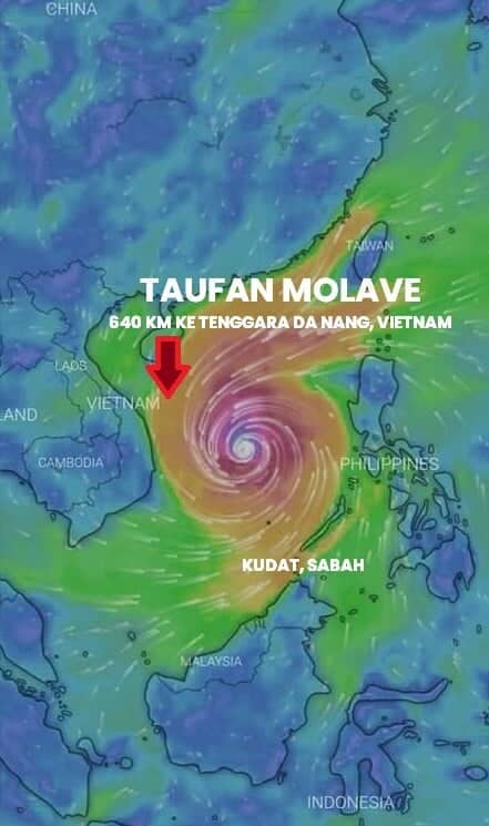 Gelora Ganas Di Laut China Selatan, METMalaysia Beri Amaran Tempias Taufan Molave