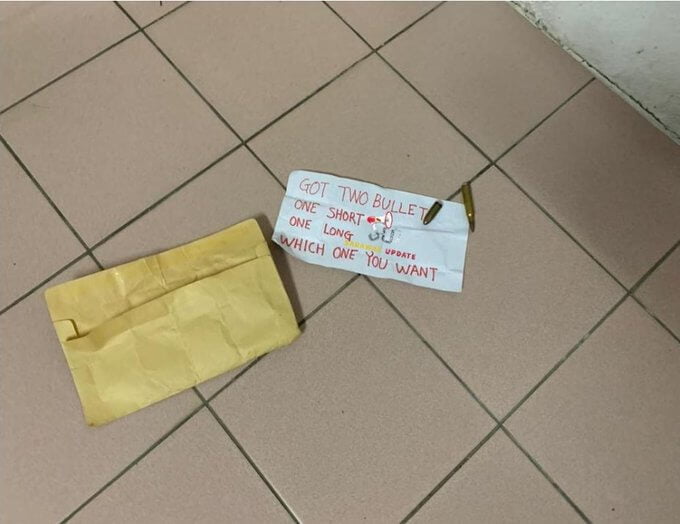 Pegawai Kastam Sarawak Terima Ugutan Bunuh Dihantar Peluru Hidup Depan Rumah