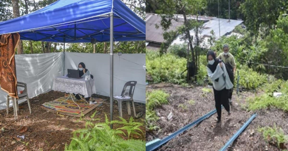 Demi Capaian Internet, Bapa Ini Sanggup Mendirikan Khemah Atas Bukit Untuk Anaknya Belajar