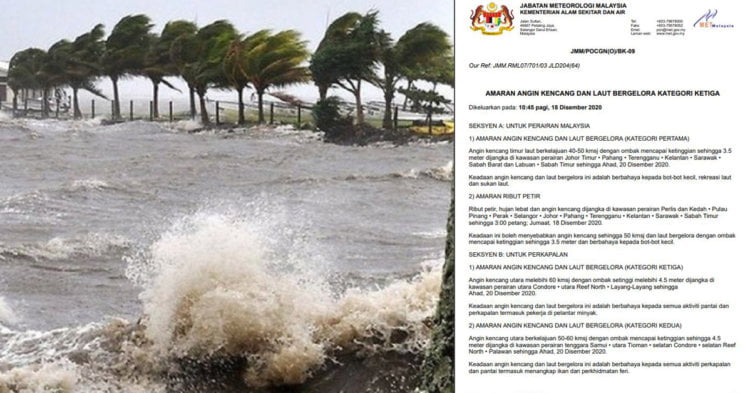 AMARAN CUACA Sarawak Amaran Angin Kencang Dan Laut Bergelora Kategori Pertama Di Perairan Sarawak