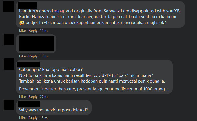 Menteri Ujar Sambutan Tahun Baru 2021 Sarawak Berniat Baik, Tetap Jemput Frontliners Hadiri Majlis