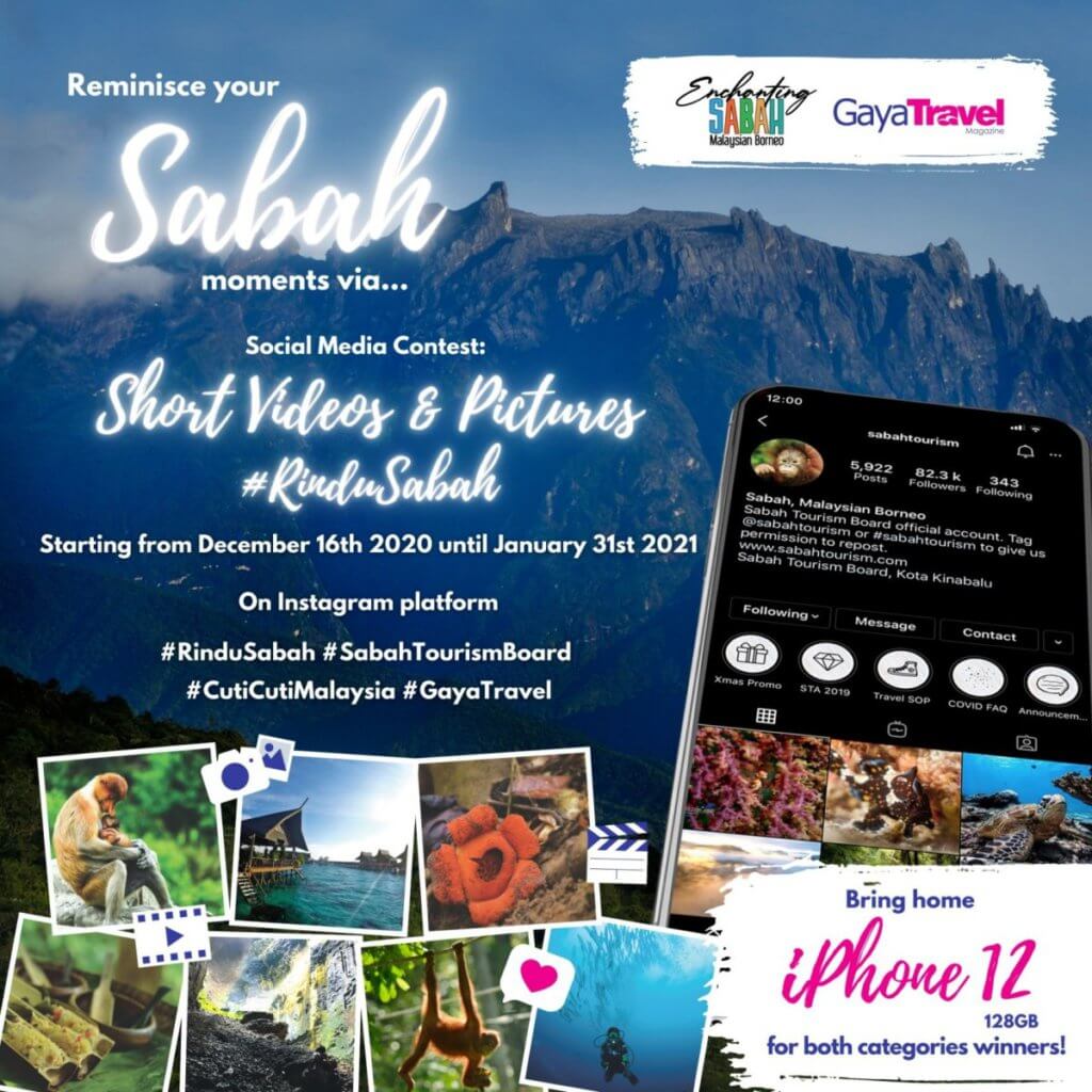 Menangi iPhone 12 Dengan Menyertai Peraduan Media Sosial #RinduSabah