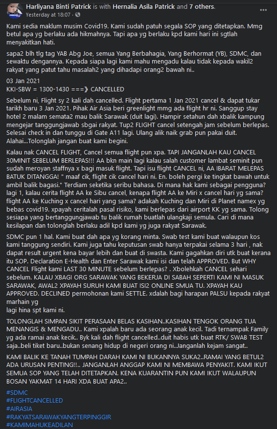 Batal Saat Akhir, SDMC Gesa Syarikat Penerbangan Patuhi Jadual Yang Telah Ditetapkan