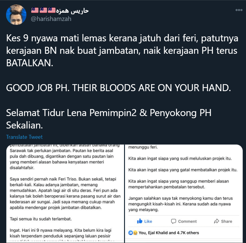 Tragedi Triso : PH Darah Mereka Di Tangan Anda, Netizen Selar Kerajaan 22 Bulan PH