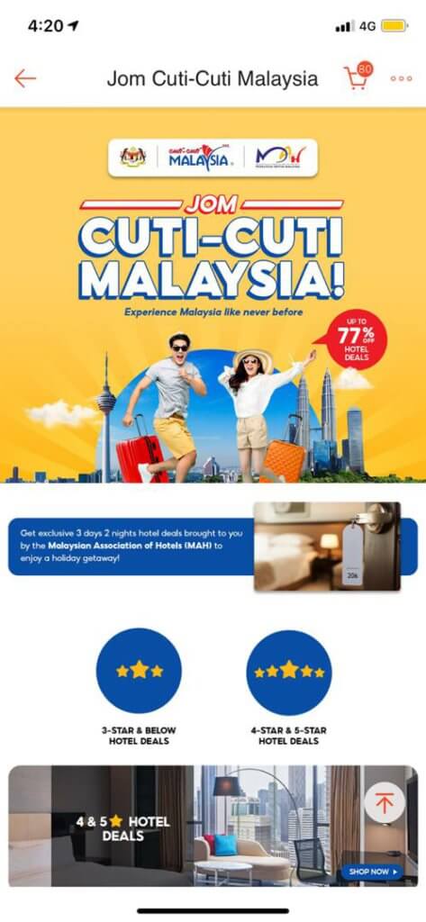 Shopee Tawar Diskaun Sehingga RM 100 Untuk Tempahan Hotel Sempena Cuti-Cuti Malaysia