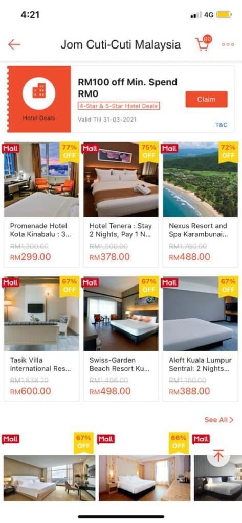 Shopee Tawar Diskaun Sehingga RM 100 Untuk Tempahan Hotel Sempena Cuti-Cuti Malaysia