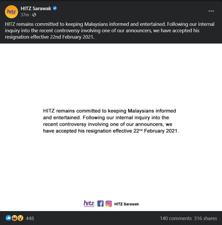 TERKINI : Yusuf Syukri Letak Jawatan Sebagai Penyampai Radio HITZ Sarawak