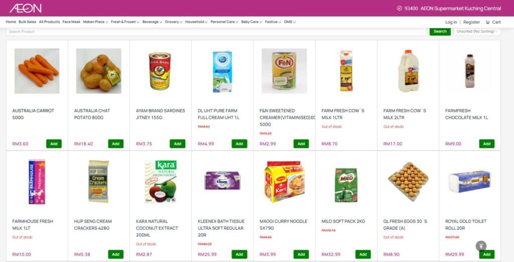 Ini Cara Buat Pesanan Delivery Dari Pasaraya AEON Kuching, Gerenti Sampai Depan Rumah!